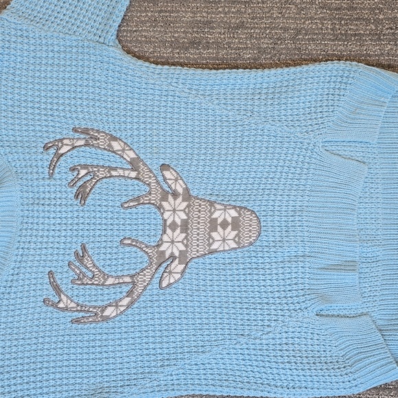 Sugar Rush Girls Light Blue Sweater with Antler Design NWT - Picture 2 of 10